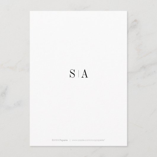 洗練されたミニマルなウェディングの詳細カード エンクロージャーカード (裏面)