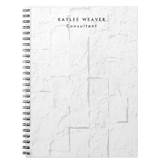 洗練されたミニマルな壁レンガのプロフェッショナル ノートブック (正面)