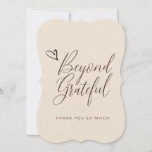 洗練されたミニマルな感謝のカード 手書きの美しい文字で