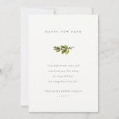 洗練されたミニマルな松の枝のクリスマス　ハッピー・ニュー・イヤー シーズンカード (正面)