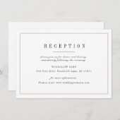洗練されたミニマルな結婚式のレセプション 招待状 (正面/裏面)