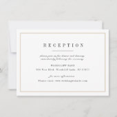 洗練されたミニマルな結婚式のレセプション 招待状 (正面)