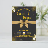 洗練されたミニマルな結婚式の招待状 - 編集可能 招待状 (スタンド正面)