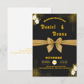 洗練されたミニマルな結婚式の招待状 - 編集可能 招待状 (正面/裏面)