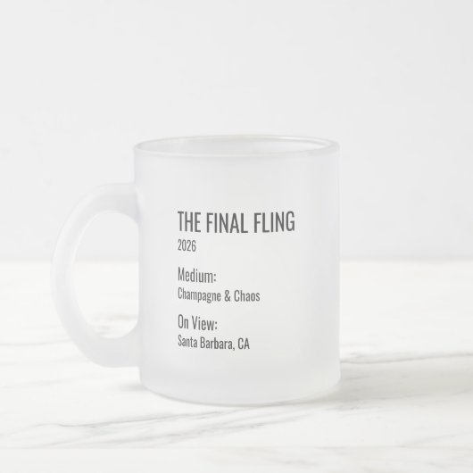 洗練されたミニマルな美しきラベル 結婚式前夜祭のお土産 フロストグラスマグカップ (左)