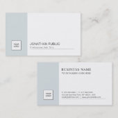 洗練されたミニマルデザインブルーホワイトトレンディー 名刺 (正面/裏面)