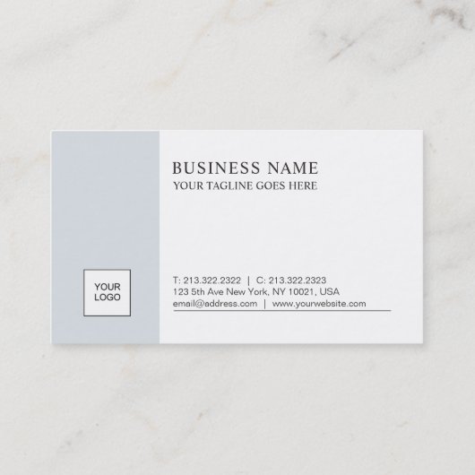 洗練されたミニマルデザインブルーホワイトトレンディー 名刺 (裏面)