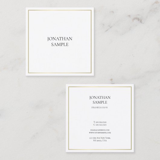 洗練されたミニマルデザインプロフェッショナルプレーン スクエア名刺 (正面/裏面)