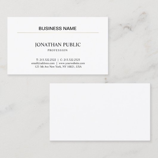 洗練されたミニマルデザインプロフェッショナル 名刺 (正面/裏面)