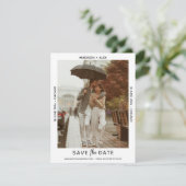 洗練されたミニマル写真日付カードを保存 セーブザデート (スタンド正面)