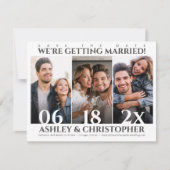 洗練されたミニマル写真日付カードを保存 セーブザデート (正面)