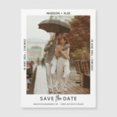 洗練されたミニマル写真日付マグネットカードを保存 (正面)