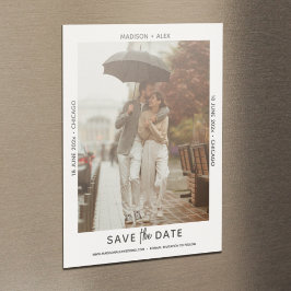 洗練されたミニマル写真日付マグネットカードを保存