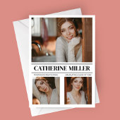 洗練されたミニマル卒業発表 案内状