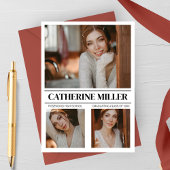 洗練されたミニマル卒業発表 案内状