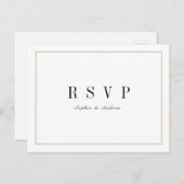 洗練されたミニマル結婚式RSVP インビテーションポストカード (正面/裏面)