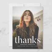 洗練されたミントグリーン写真卒業 サンキューカード (正面)