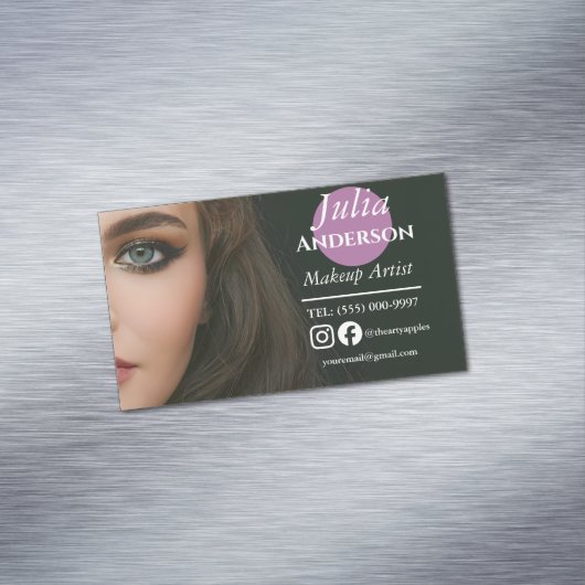 洗練されたメイクアップアーティストMUA写真 マグネット名刺 (インサイチュ)