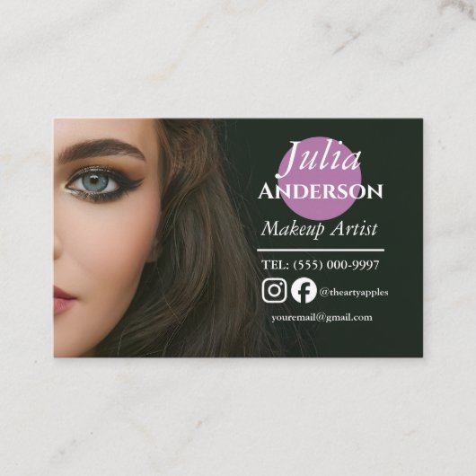 洗練されたメイクアップアーティストMUA写真 名刺 (正面)