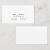 洗練されたモダンお洒落ストライプの金ゴールド平野 名刺 (正面/裏面)