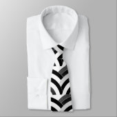 洗練されたモダンで黒いですか白によって曲げられるシェブロン ネクタイ (タイ)