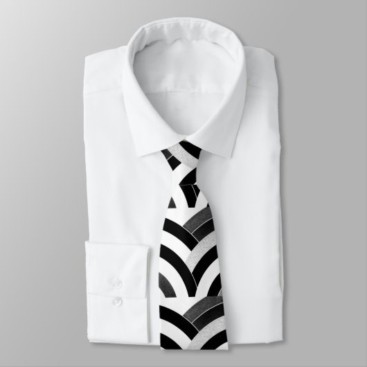 洗練されたモダンで黒いですか白によって曲げられるシェブロン ネクタイ (タイ)