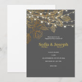 洗練されたモダンなグレーとゴールドのエンゲージメント招待状 招待状 (正面/裏面)