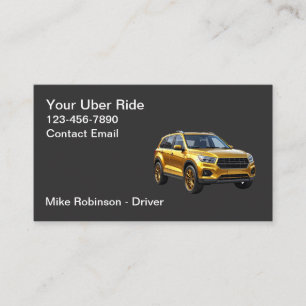 洗練されたモダンなシンプルなUberドライバー・タクシー 名刺