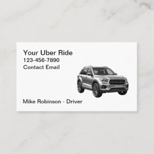 洗練されたモダンなシンプル Uberドライバー タクシー 名刺