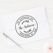 洗練されたモダンなデザインの宛名　手書き風エレガント ラウンドシール (封筒)