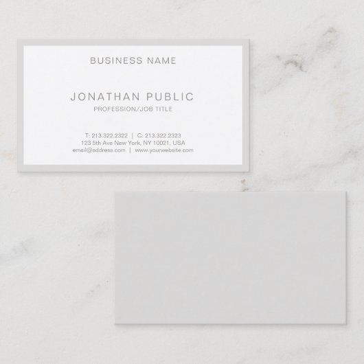 洗練されたモダンな最小主義の平野のお洒落な豪華 名刺 (正面/裏面)