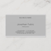 洗練されたモダンエレガントシンプルグレー平野トップ 名刺 (裏面)
