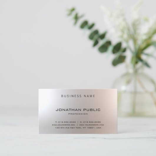 洗練されたモダンエレガントデザイングラムプレーン 名刺 (スタンド正面)