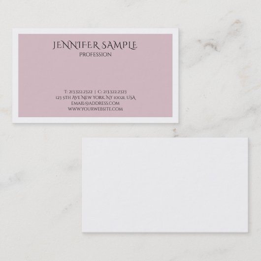 洗練されたモダンクリーンデザイントレンディープレーン 名刺 (正面/裏面)