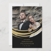 洗練されたモダンゴールデンフェイク抽象芸術写真 サンキューカード (正面)