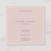 洗練されたモダンシンプルエレガントデザインプレーン スクエア名刺 (裏面)