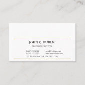 洗練されたモダンシンプル金ゴールドプレーンストライプの 名刺 (正面)