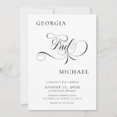 洗練されたモダンスミニマルクリッ結婚ト写真 招待状 (正面)