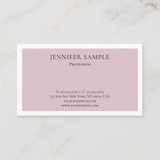 洗練されたモダンデザインお洒落トレンディープレーン 名刺 (正面)