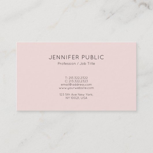 洗練されたモダンデザインプロフェッショナルピンク 名刺 (裏面)