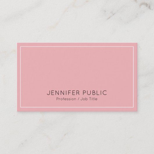 洗練されたモダンデザインプロフェッショナルピンク 名刺 (正面)