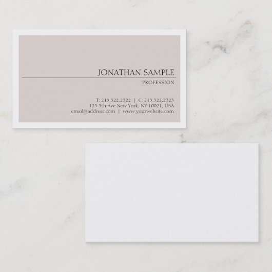 洗練されたモダンデザインミニマリストシックプレーン 名刺 (正面/裏面)