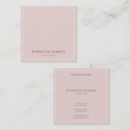 洗練されたモダントレンディーエレガントテンプレート スクエア名刺 (正面/裏面)