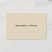 洗練されたモダンハンドスクリプトベージュクリーン 名刺 (正面)