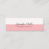 洗練されたモダンピンクのクリーンなプレーンのトレンド スキニー名刺 (正面)