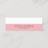 洗練されたモダンピンクのクリーンなプレーンのトレンド スキニー名刺 (裏面)