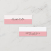 洗練されたモダンピンクのクリーンなプレーンのトレンド スキニー名刺 (正面/裏面)