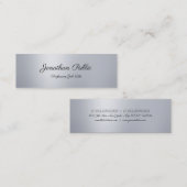 洗練されたモダンフリーハンドスクリプトシルバープレーン スキニー名刺 (正面/裏面)