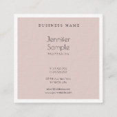 洗練されたモダンフリーハンドスクリプトラックスプレーン スクエア名刺 (裏面)