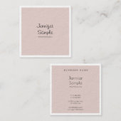 洗練されたモダンフリーハンドスクリプトラックスプレーン スクエア名刺 (正面/裏面)